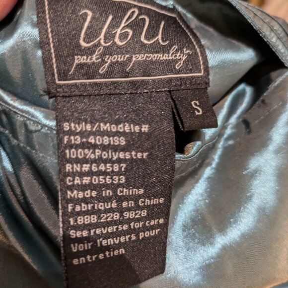 Teal /Black Satin Reversible Jacket with GWP top - Picture 4 of 5